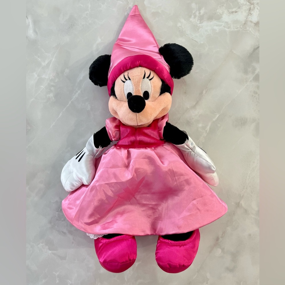 Authentic Original Disney Parks Minnie Mouse Pink Princess  Plush Toy Doll